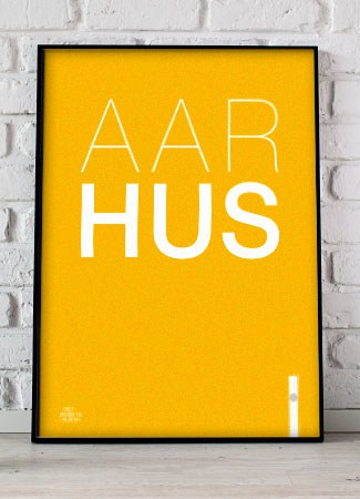Aarhus-plakat - flot og gul - detbedstehjem.dk