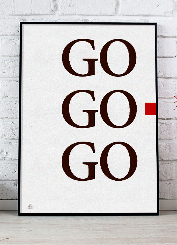 Go-go-go plakat med rød boks - detbedstehjem.dk