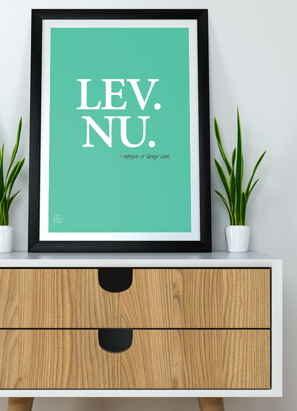 Lev Nu-plakat - detbedstehjem.dk - grøn