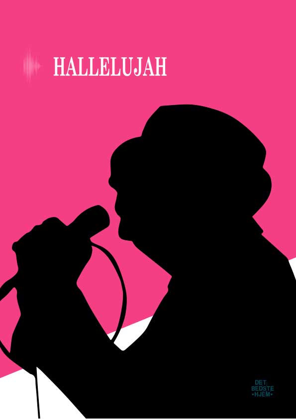 Hallelujah - Hurra for musikken - fræk pink baggrund - detbedstehjem.dk