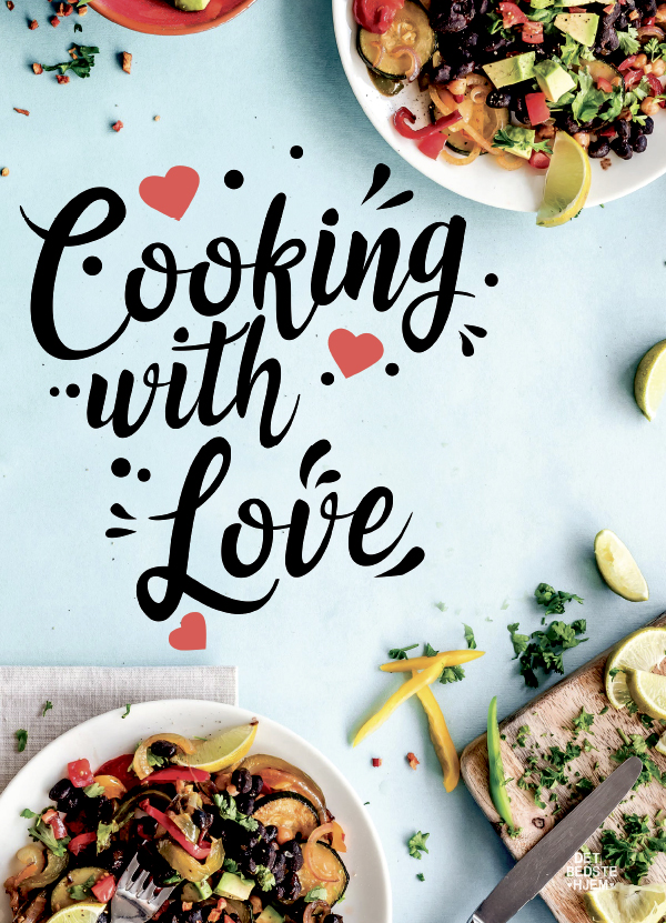 Cooking with love - flot køkken plakat fra detbedstehjem.dk