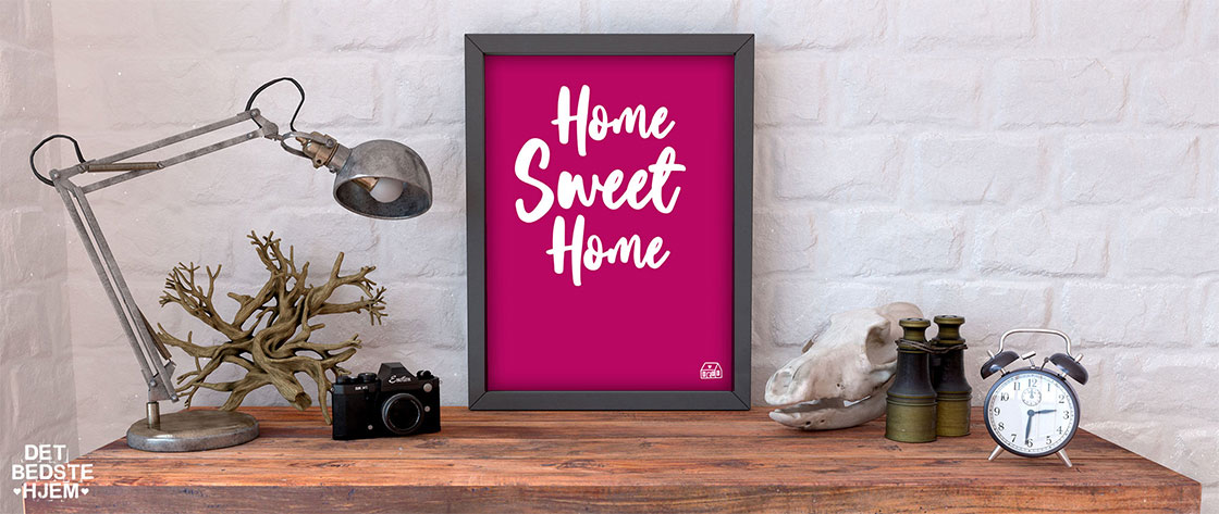 Home-sweet-home - flot plakat til stuen