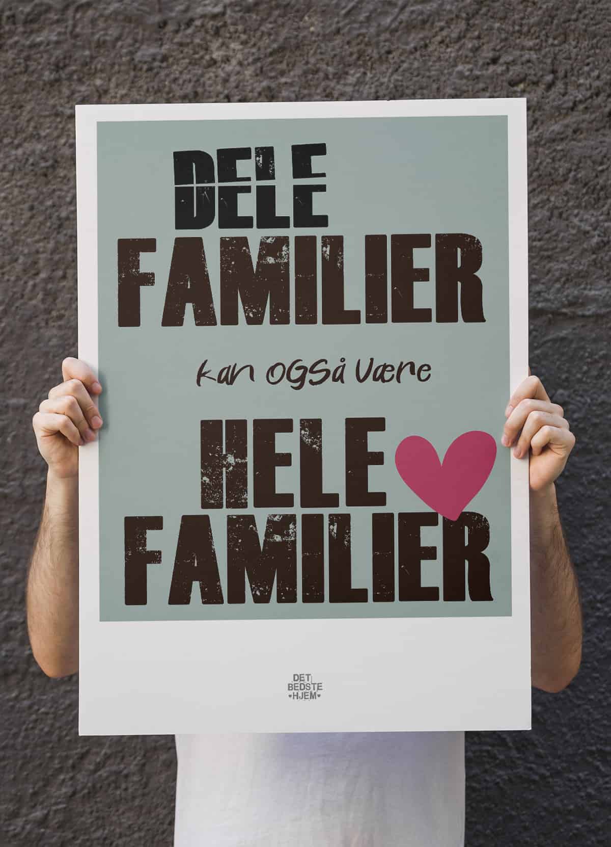 Delefamilier-plakat - 70 x 100 cm - Kr. 349,-