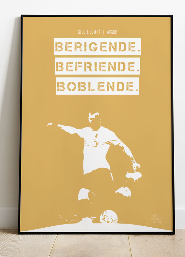 Se AGF - KSDH fodboldplakat - Berigende - Gul - 21 x 29,7 (A4) Kr. 199,- hos Detbedstehjem.dk