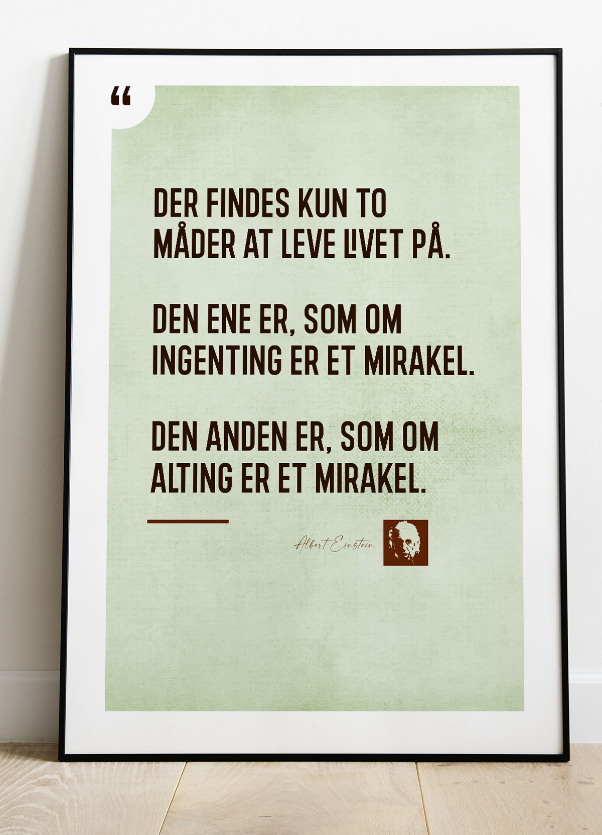 Se Einstein-mirakel-citatplakat - 50 x 70 cm - Kr. 279,- hos Detbedstehjem.dk