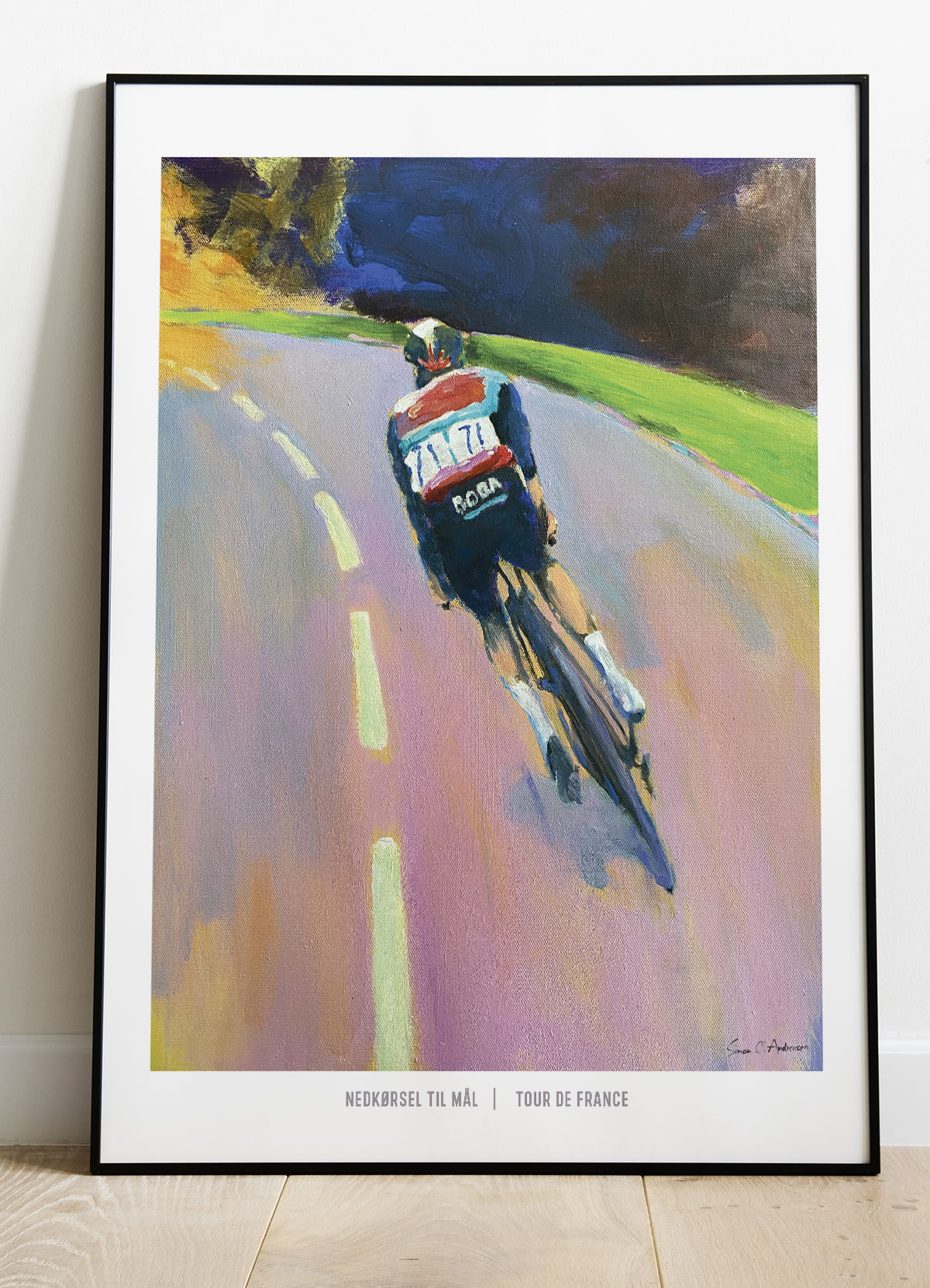 Billede af Tour de France-plakat Nedkørsel mod mål - 21 x 29,7 (A4) Kr. 199,-